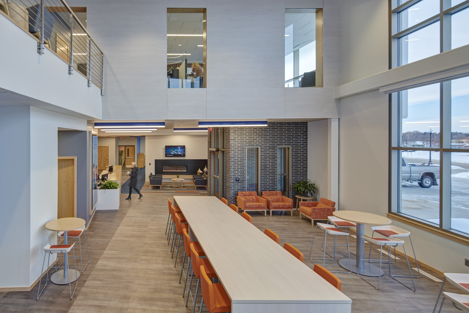 Open gathering space designed for employees and clients.