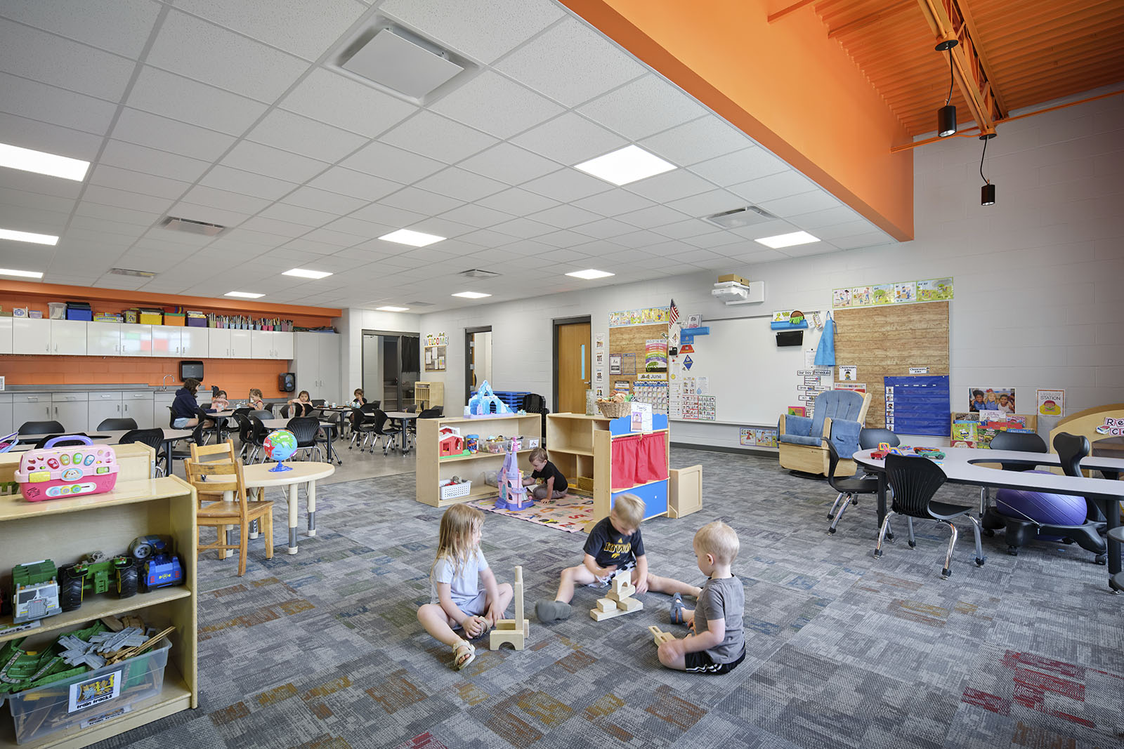 Flexible early childhood classroom inside the Riceville Daycare Addition