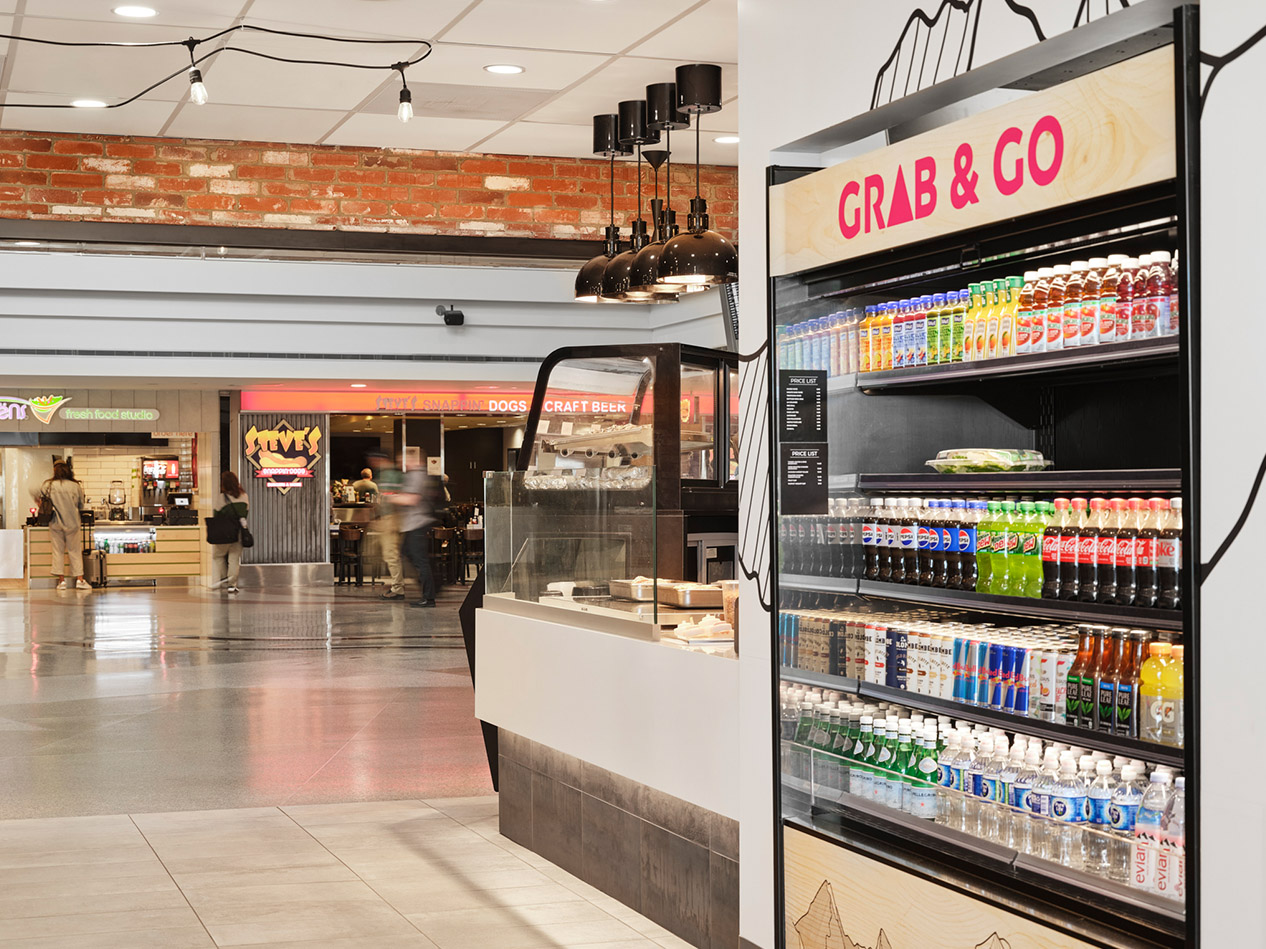 Denver Street Eats grab-and-go market designed for quick service at Denver International Airport